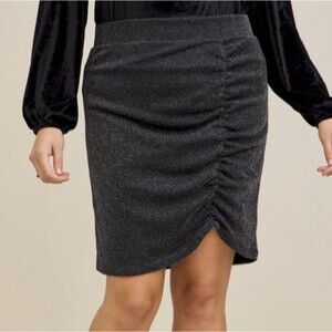 Torrid Black Shimmery Cinched Skirt Plus Size 3X